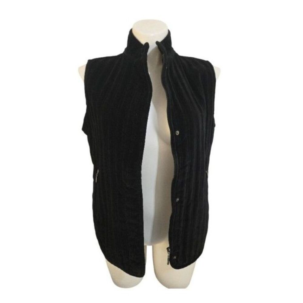 Weatherproof Garment Co Vest Women Large Black High Collar Sleeveless